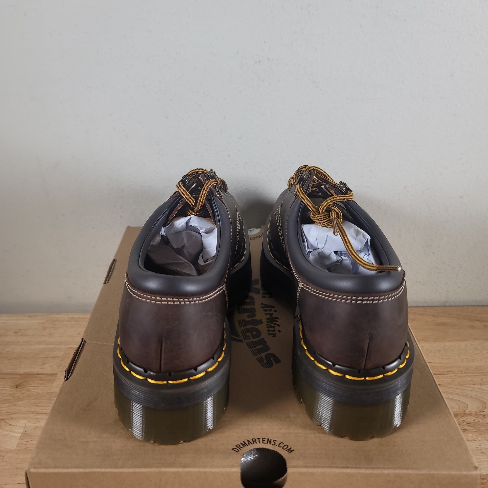 Dr. Martens 8053 4i Quad Platform Oxfords Unisex Size M9 W10 Brown Arc Leather
