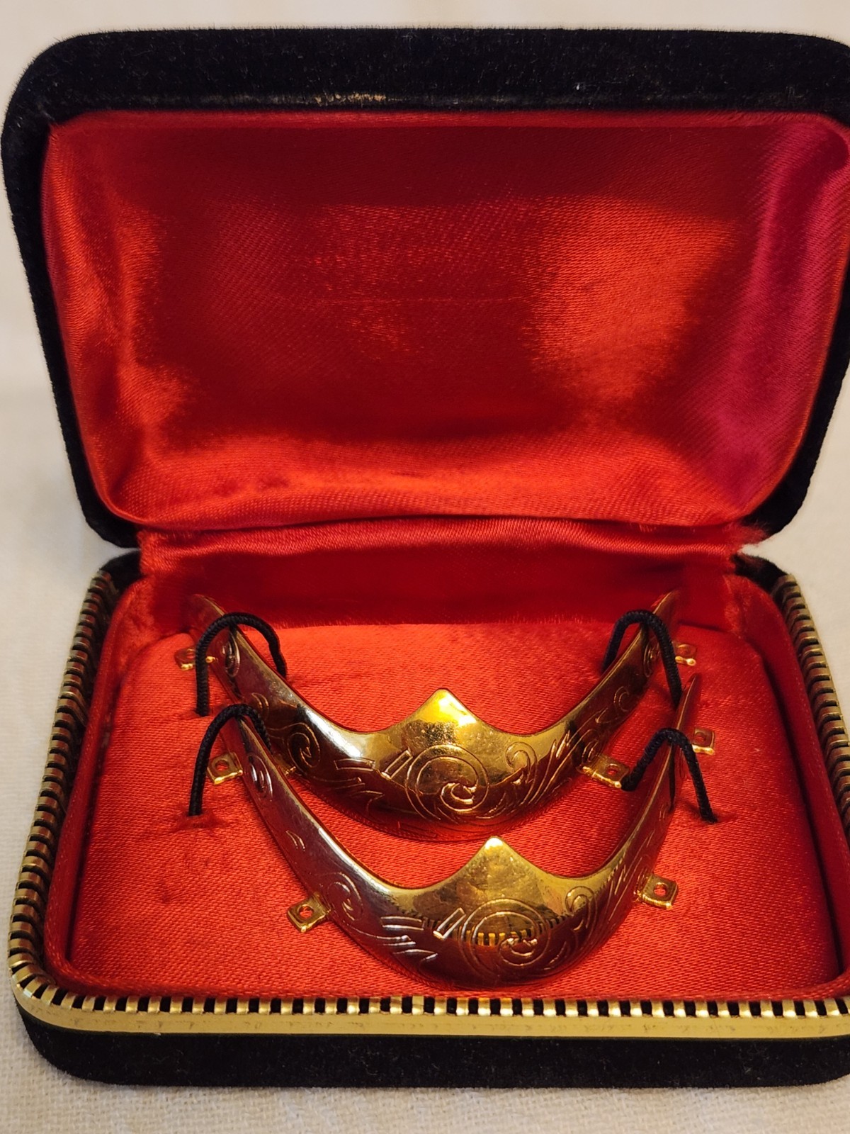 Vintage Semi-Round Boot Tips Shinny Gold New In Box Never Put On
