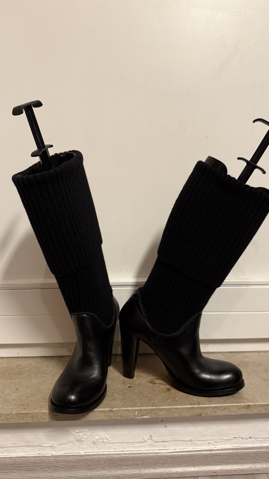 Navyboot socks leather boots black 40 knee high