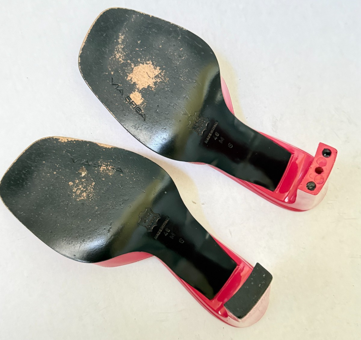 Via Spiga Pink Open Tote Slip on High Heel Sandals Womens Size 6M Made in Italy