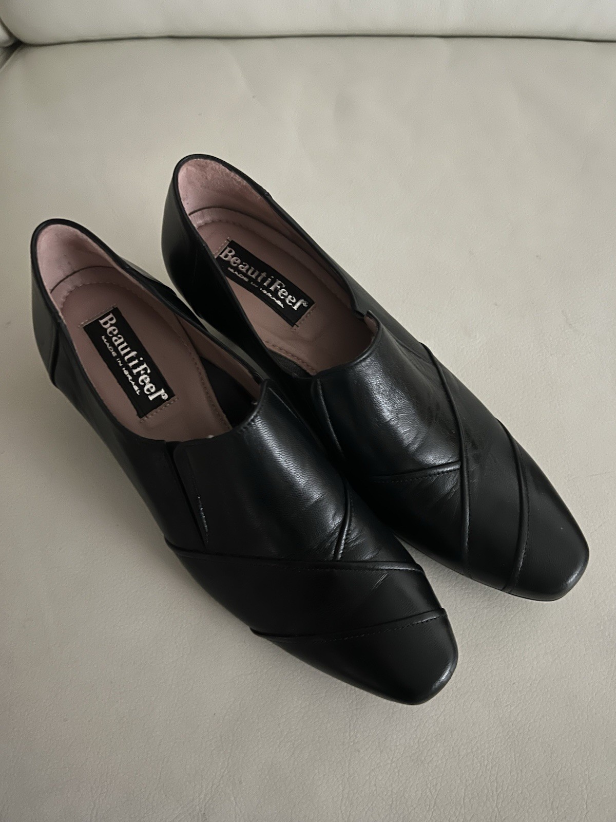 Beautifeel Rosalind Black Leather Pumps Made In Israel Women’s Sz 37