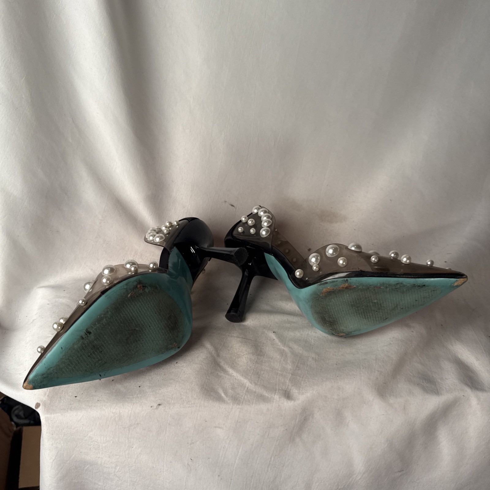 Betsey Johnson Pearl Studded Heels, Size 8.5 Sb Halo