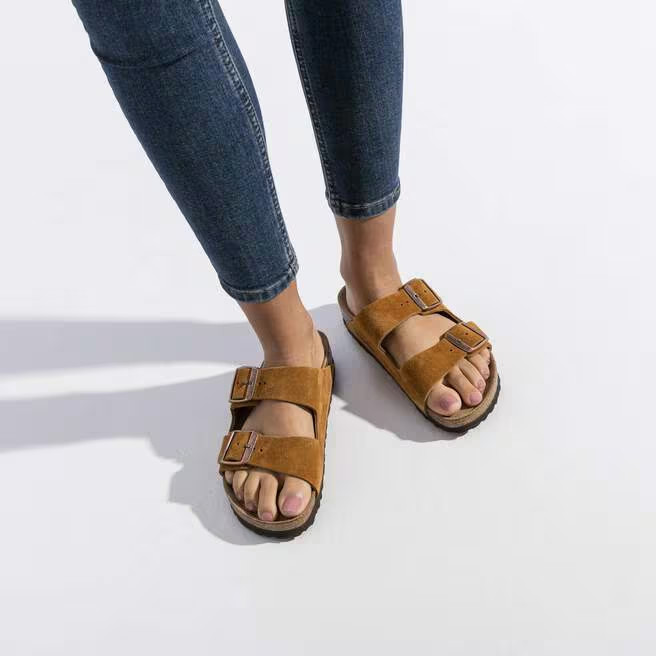 Birkenstock Arizona Mink Suede Leather Sandals Narrow/Wide EU 37-45 With Box