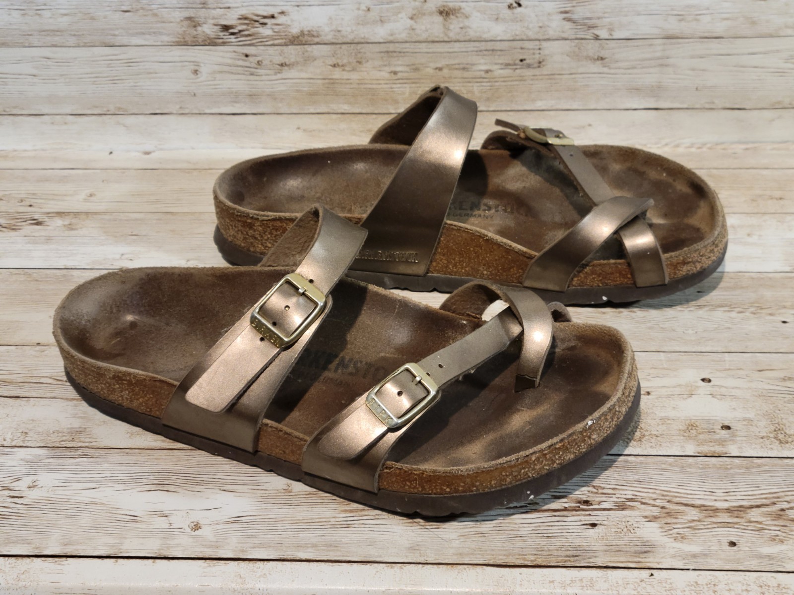 Birkenstock Mayari Metallic Bronze Leather Sandals Women’s US 7 EU 37