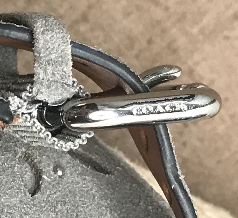 Coach Kelsi Wedge Women’s Espadrille Sandals Size 7B Gray Suede Studded 3.75″