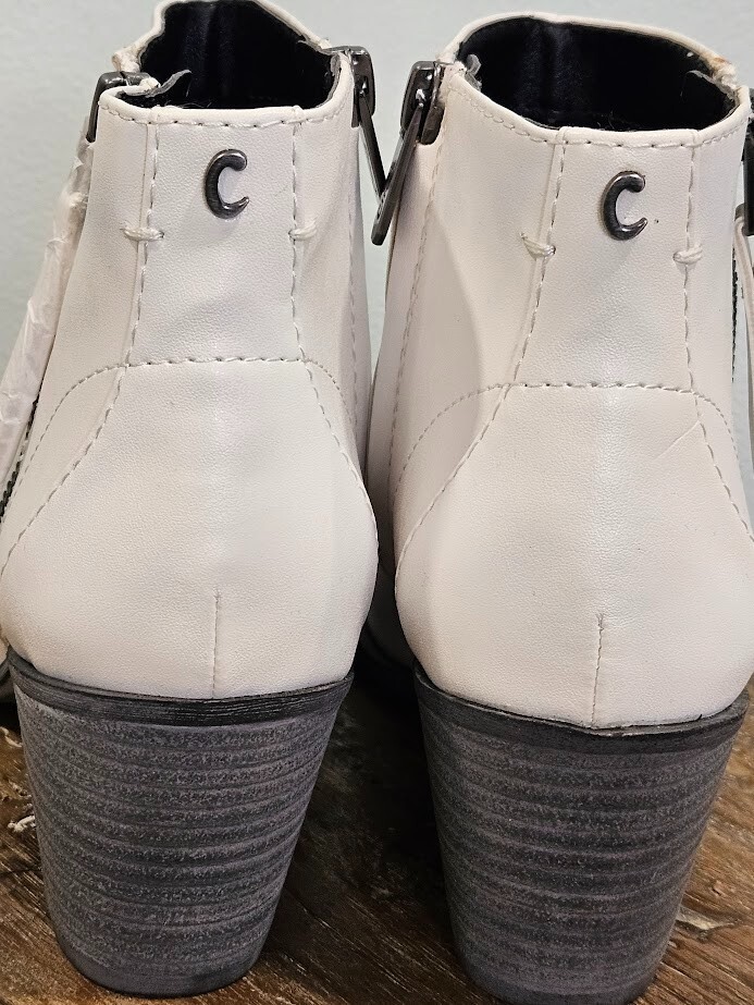Circus by Sam Edelman White Whistler Ankle Boots Size 7 Chic City College Dance