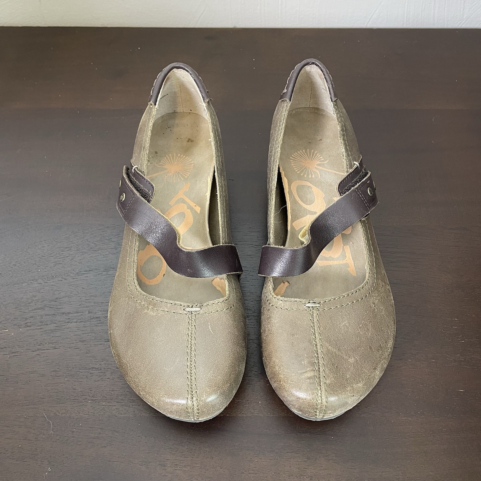 OTBT Women’s Salem Wedge Shoes, Mary Jane, Tan Brown Leather, Size 7.5