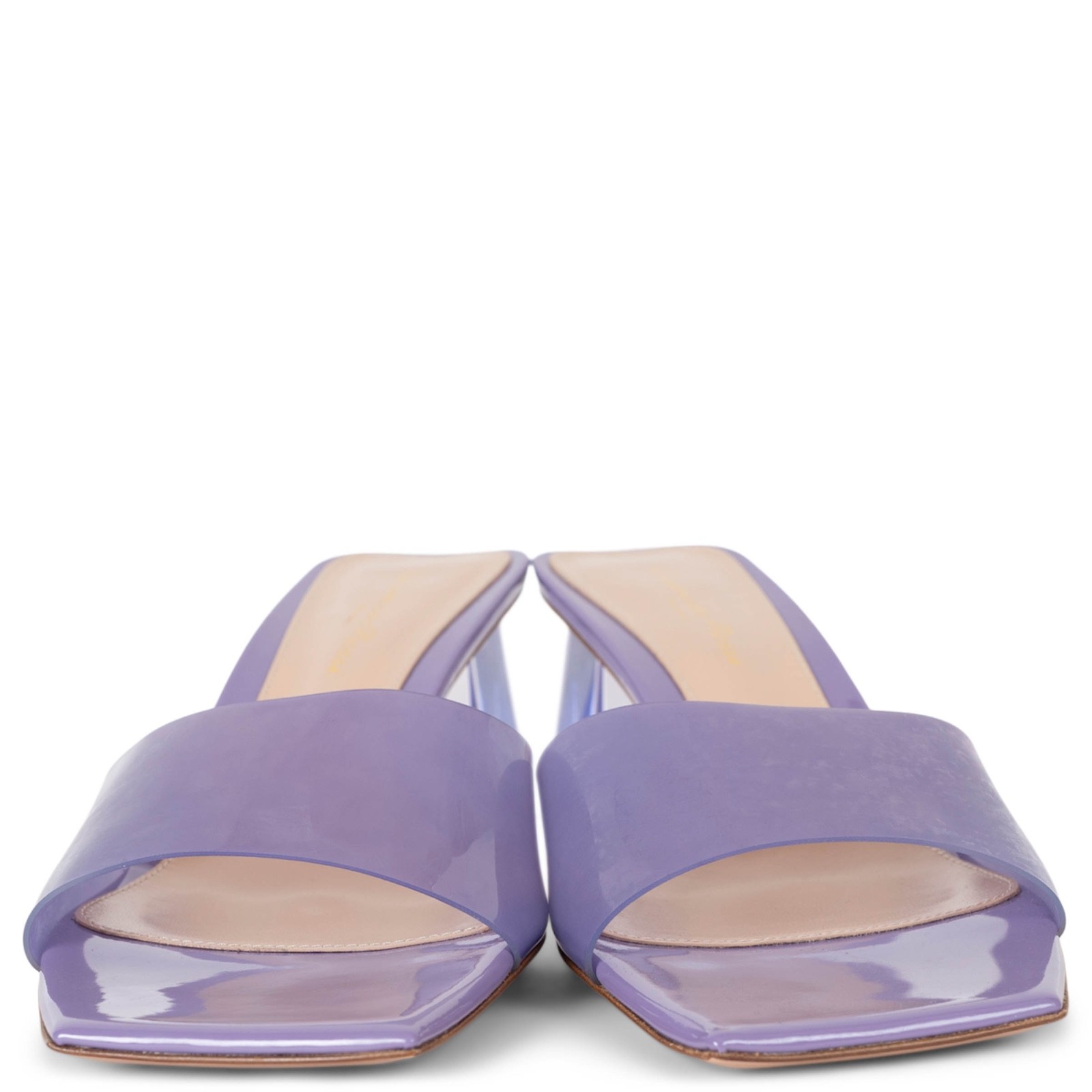 74231 auth GIANVITO ROSSI purple plexi COMSIC 55 GLASS Sandals Shoes 38.5