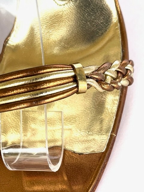 Vintage oscar de la renta Womens 8.5B Bronze Braided Heels