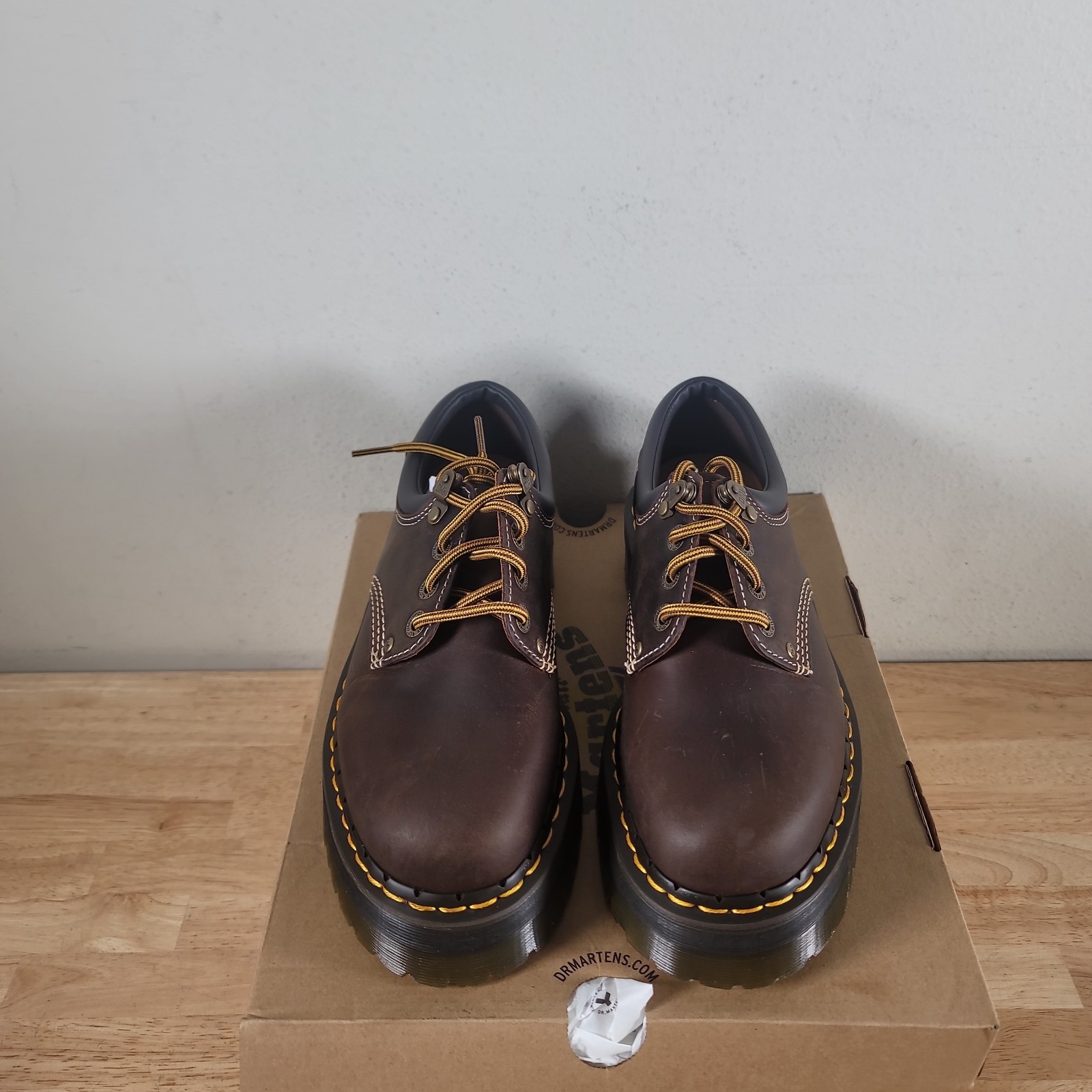 Dr. Martens 8053 4i Quad Platform Oxfords Unisex Size M9 W10 Brown Arc Leather