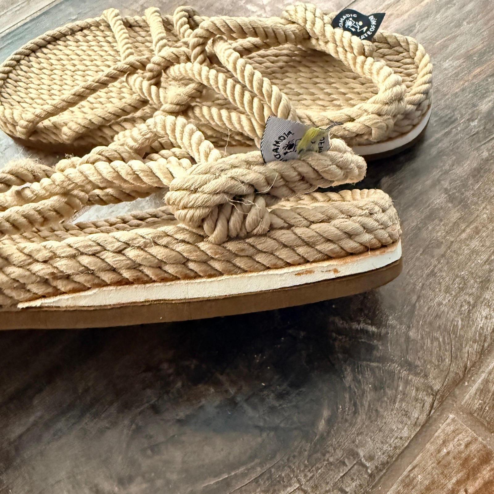 Nomadic State of Mind Unisex JC + Sole Vegan Rope Sandal, Camel, 41