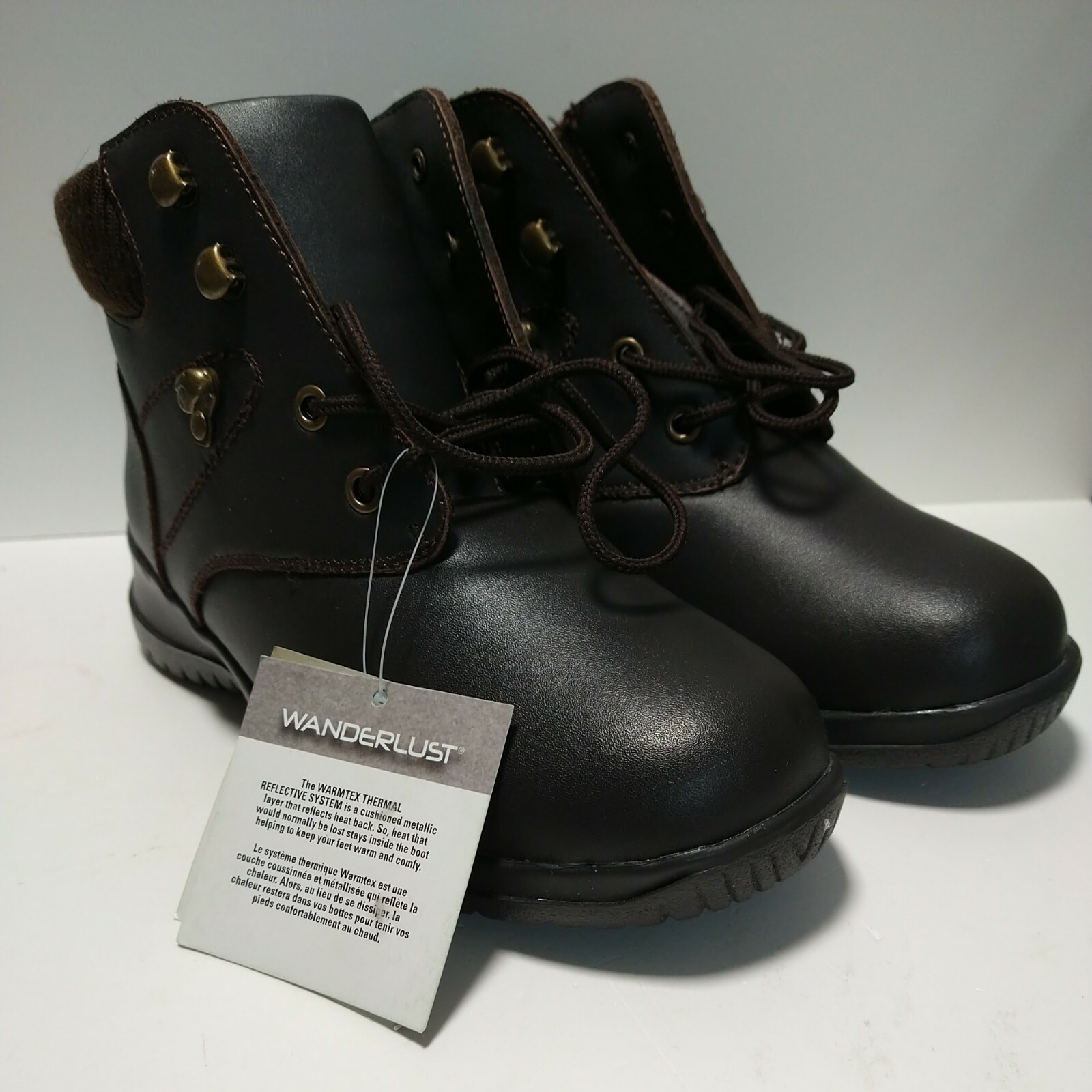 Wanderlust Boston Ladies Workboots Size 6 Low Ankle Boots Brown Leather Look