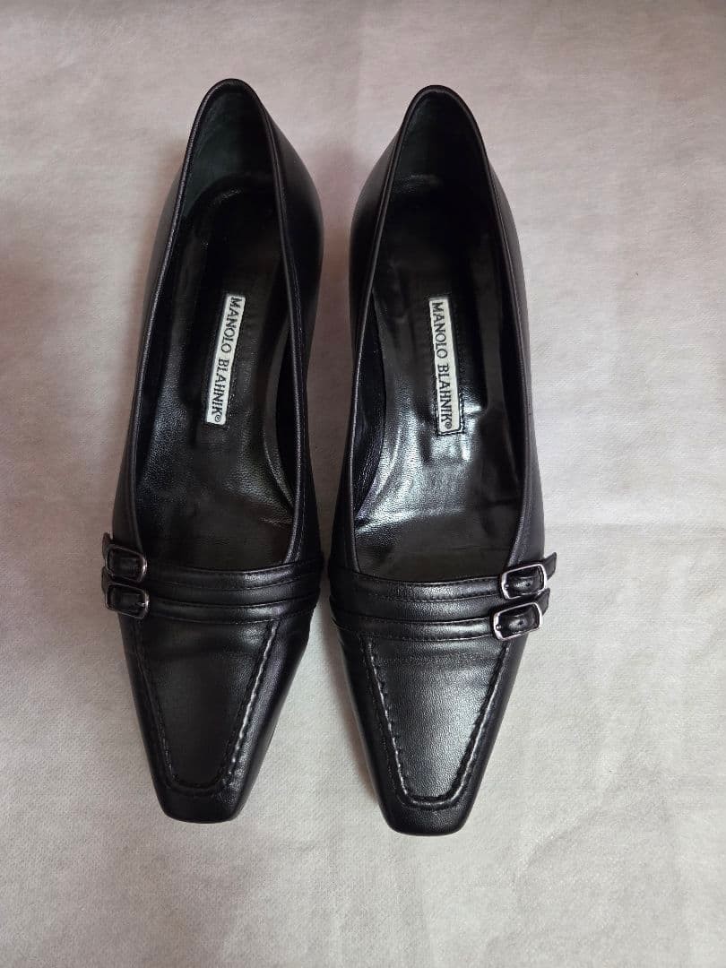 Used once Manolo Blahnik Low Heel Pumps Black 37.5 School event