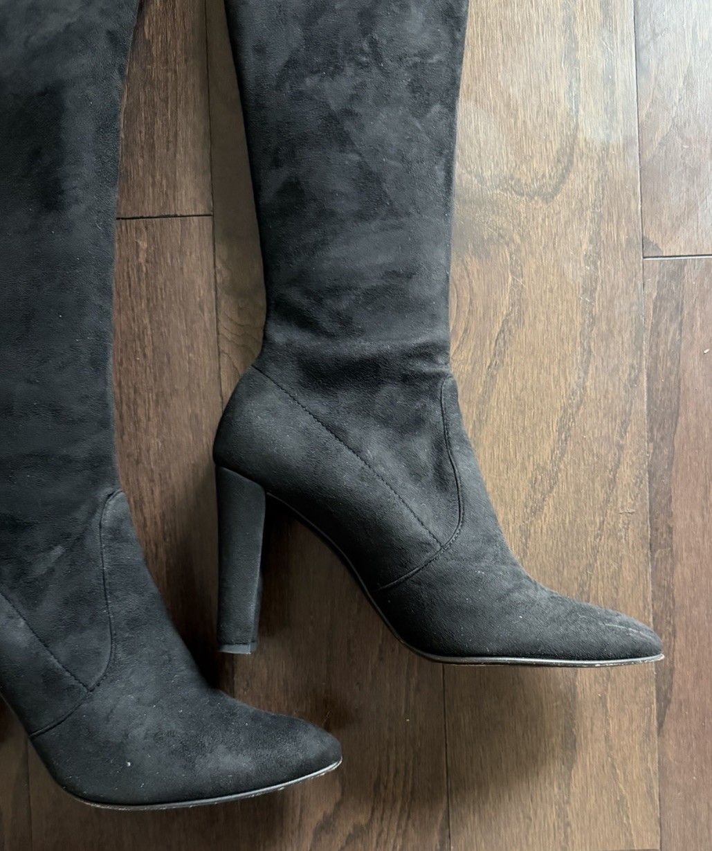 Stuart Weitzman Women’s Suede Alllegs Noir Ultra Stretch Boots