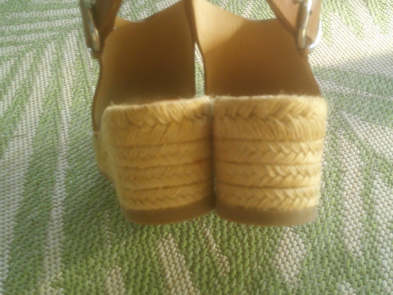 Rag & Bone Tan Leather Calla Espadrille Sandals O-ring Buckle 37.5 US 7.5 NWOB