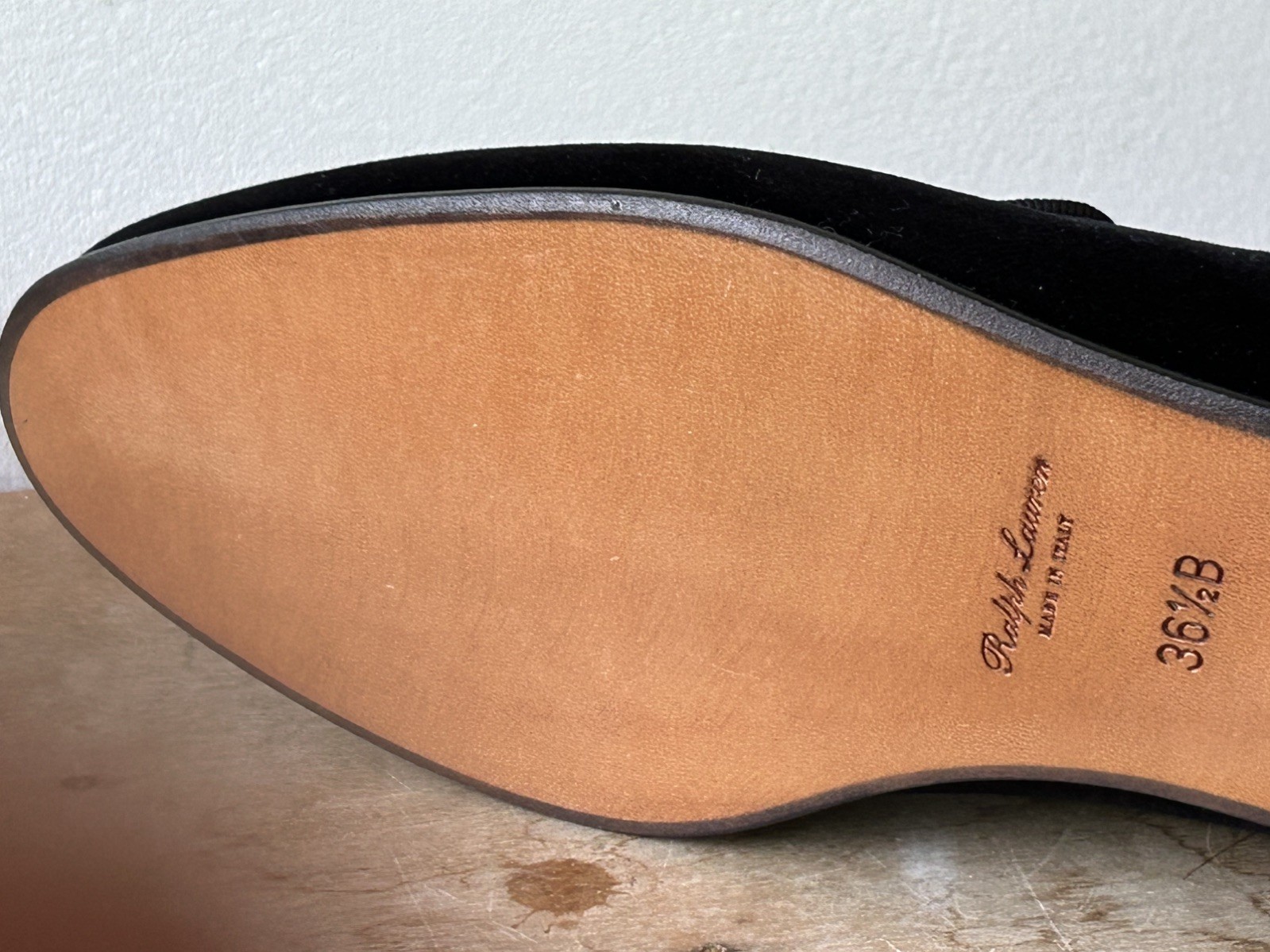 Ralph Lauren Purple Label Alonzo Deco Slipper Black Size 36.5B New*Read‼️