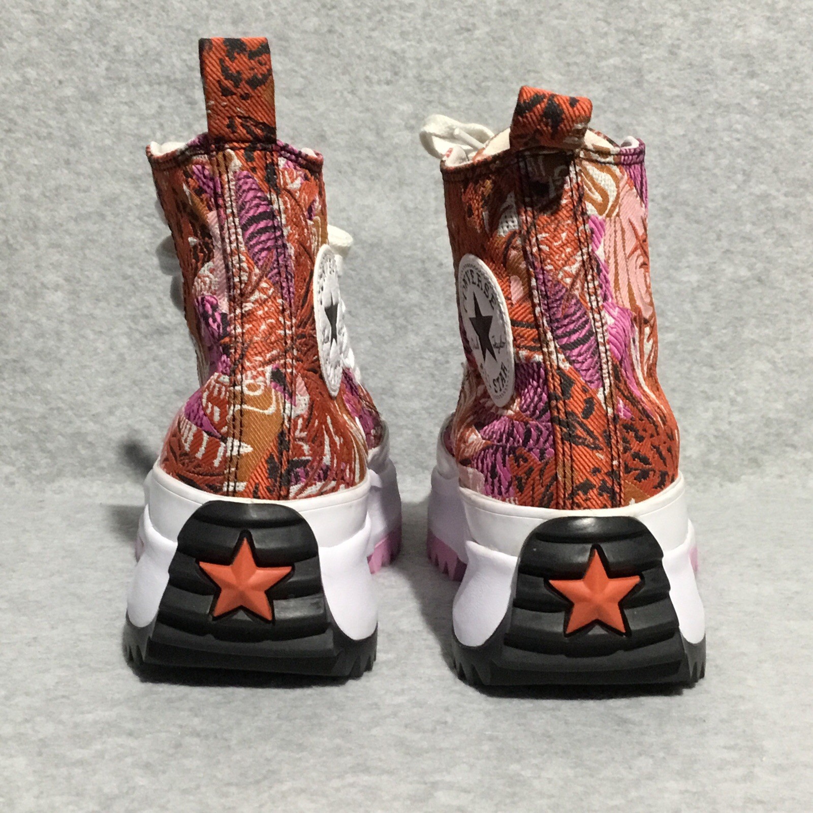 Converse Run Star Hike Platform Sneaker 6.5 Orange Pink Tropical Floral Unisex