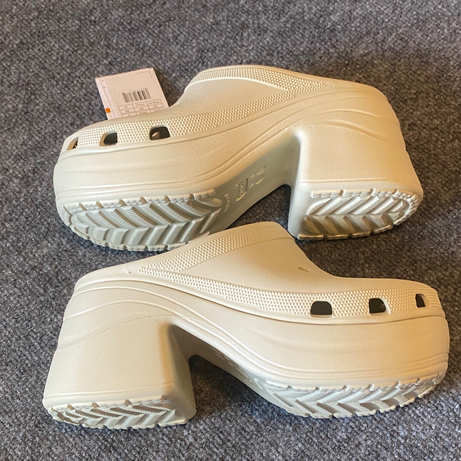 Crocs Siren Clog Womens 11 Platform Slide Heeled Clog Sand Beige Chunky Comfort