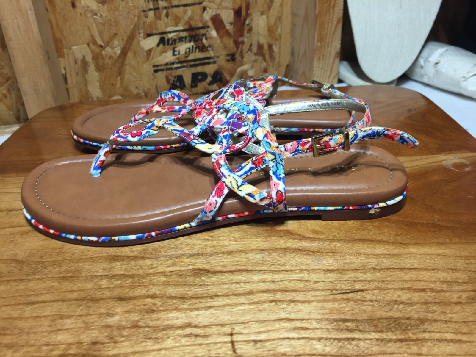 Kelly & Katie Payden Colorful Sandals Womens 8M Strappy Vibrant Multicolor Braid