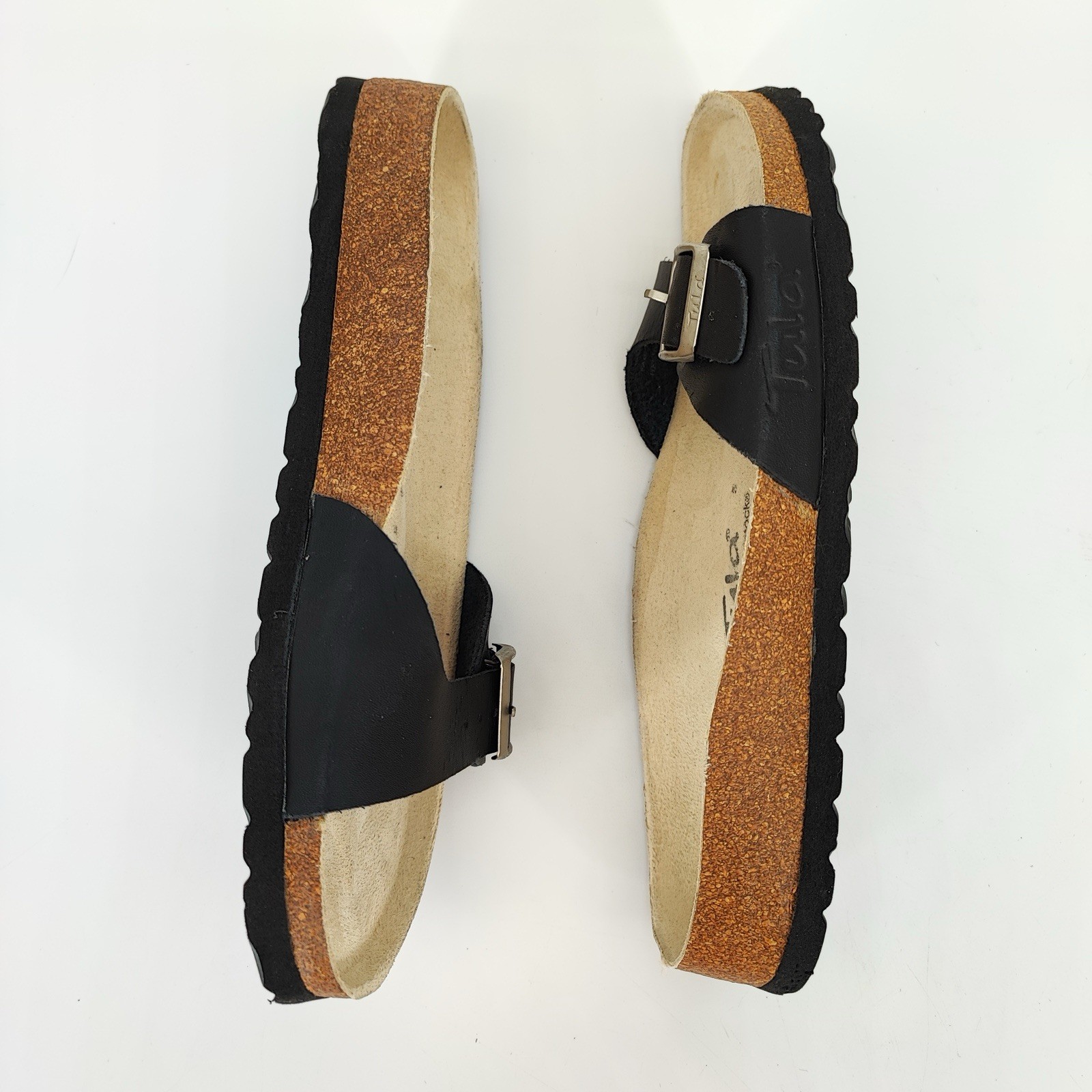Tula by Birkenstock Madrid Women’s Size 7.5 Sandals Leather Black Comfort Slide
