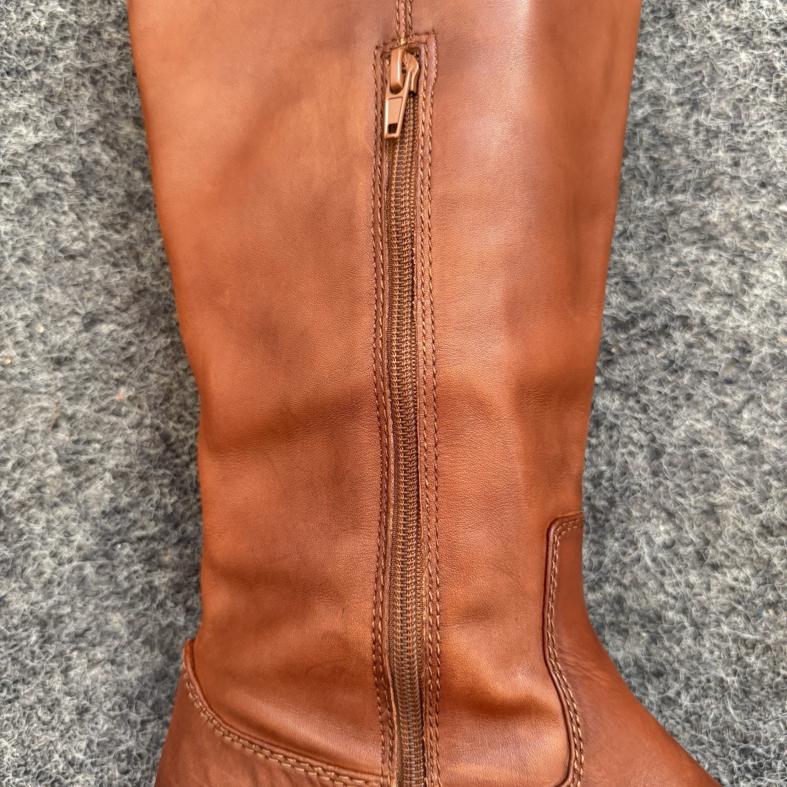 I.N.C. International Concepts Fawne Leather Tall Riding Boots Cognac Brown Sz 11