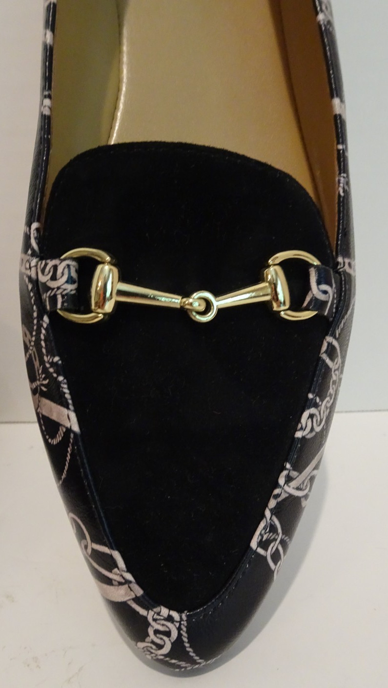Talbots Leather Flats Shoes Black Horse Buckel Size 9M Excellent Cond