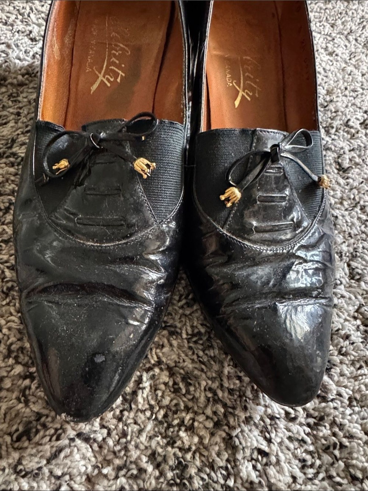 Celebrity patent leather vintage 1960s mod heels 8.5