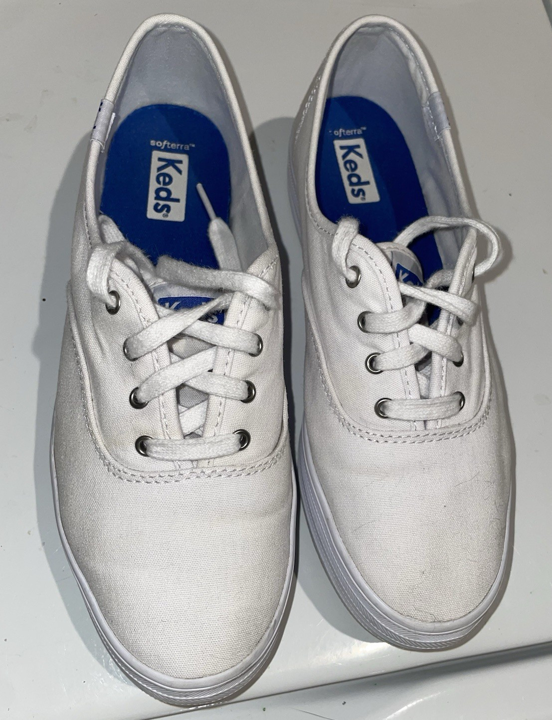 Keds Champion Size 7.5 White Athletic Tennis Shoes Sneakers Womens EUC Classic