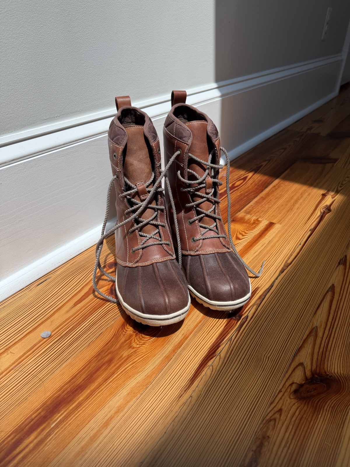 LL Bean Boots Womens 10M Brown Leather Waterproof Winter Maine USA