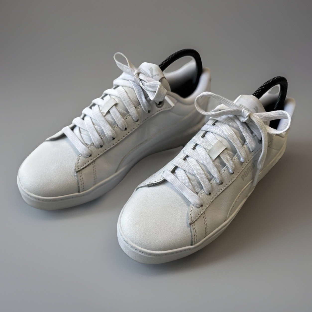 Puma Shoes Womens 7.5 Smash Platform V2 SoftForm Sneaker White Lace Up 394006-01