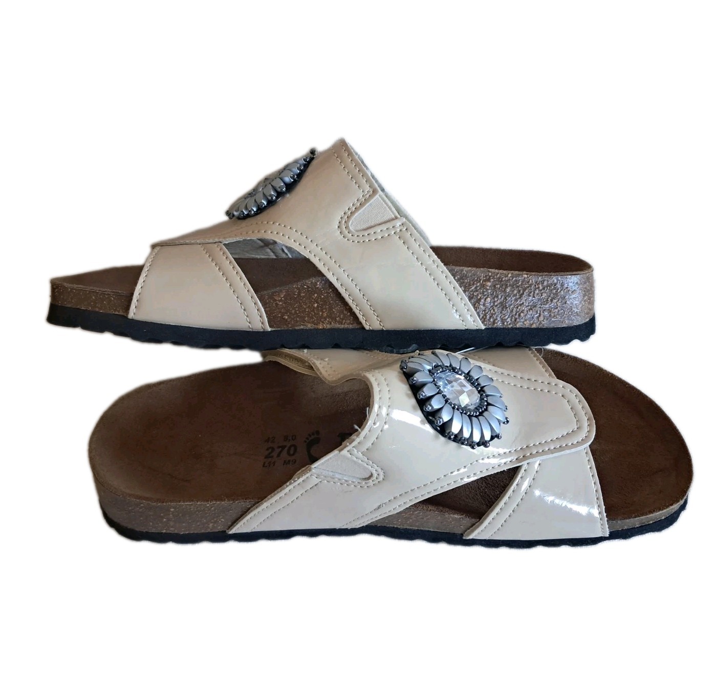 Bertula By Birkenstock- Beige w/Gem Accent- Sz 11