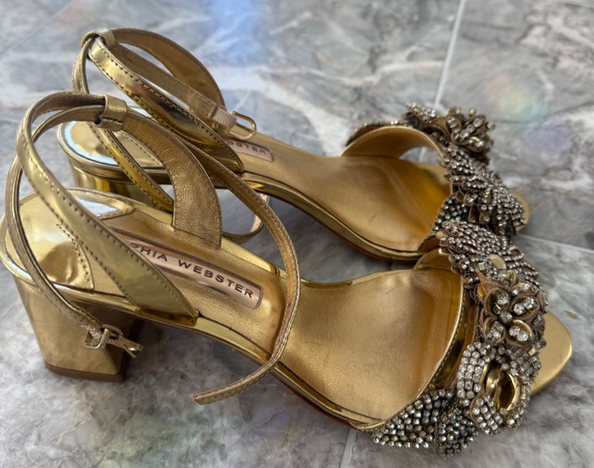 Sophia Webster Lillico Crystal Embellished Sandals sz 37.5/ 7.5