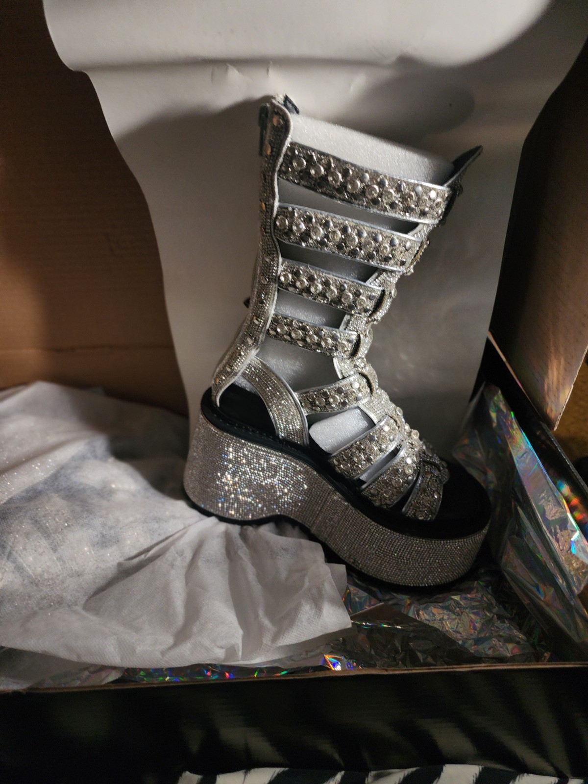 Platform Sandals Size 5M, Club, Doll’s Kill Platform Western Bling Gladiators