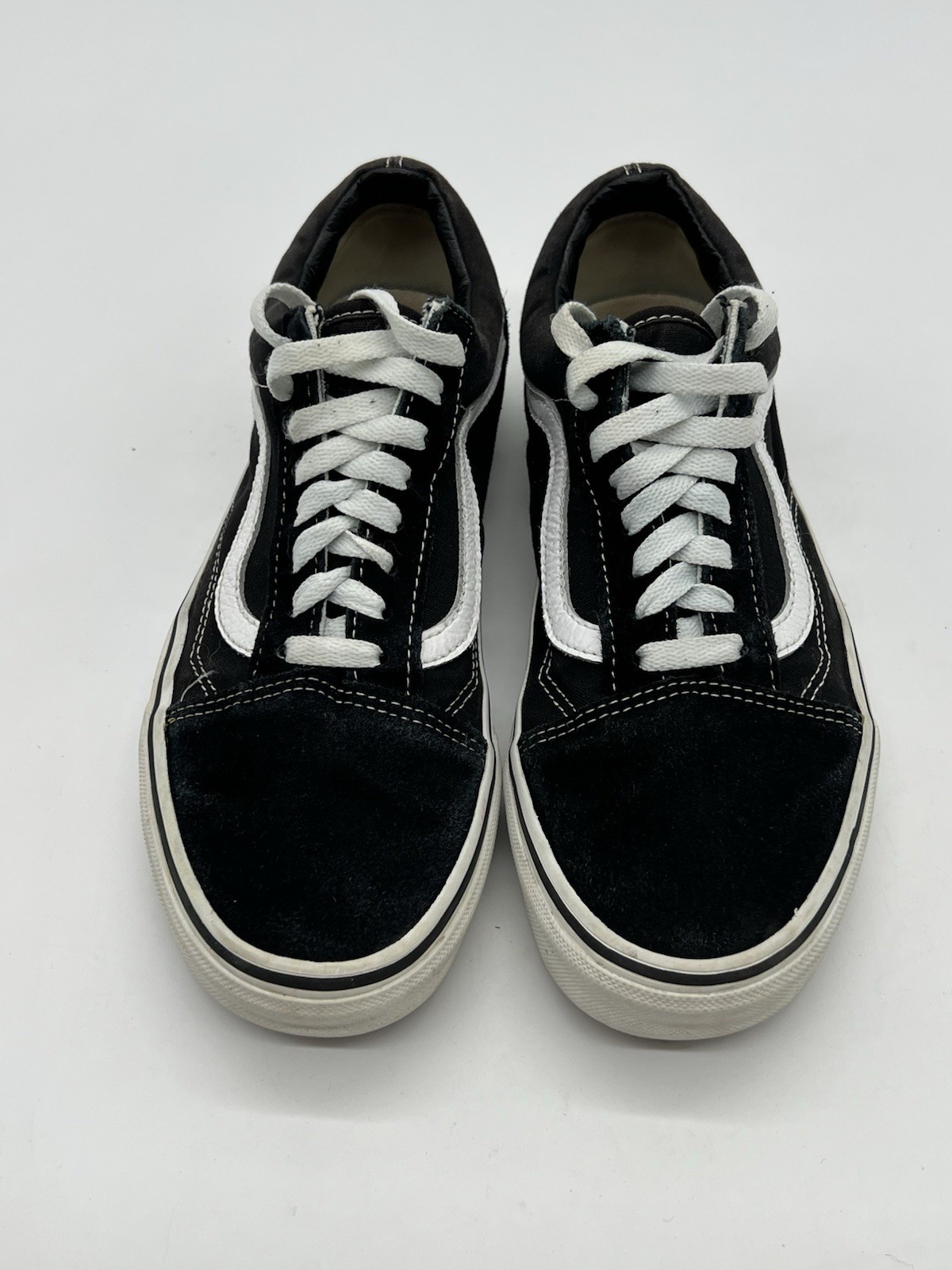 Vans Ward Women 8.5 Men 7 Black Suede Low Top Canvas Athletic Skateboard Sneaker