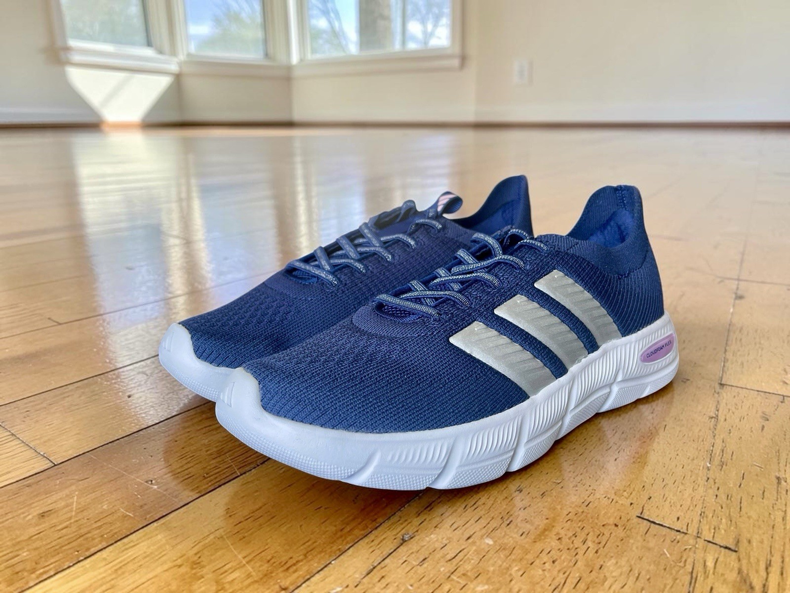 adidas Cloudfoam Flex- Slounge Women’s Size 7 WIDE New Blue/Lilac/Silver