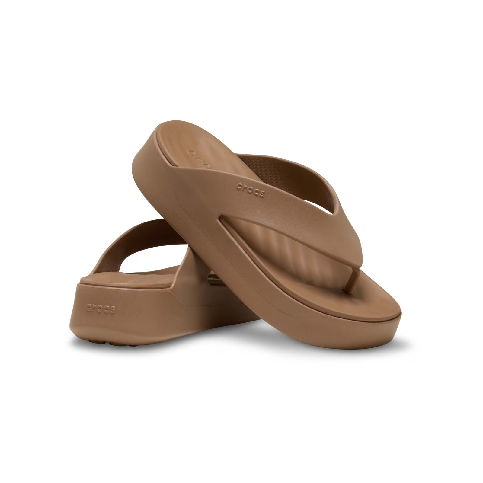 Authentic Crocs Women’s Getaway Platform Flip Flop Sandal Comfort Milk Chocolate