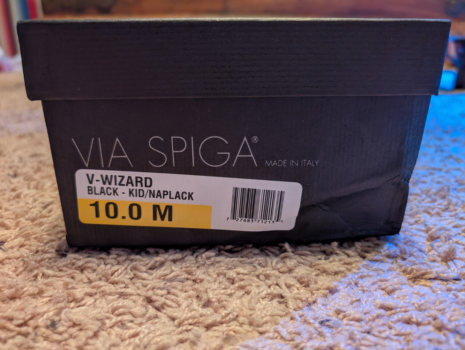 Via Spiga Black Leather Heels Sz 10 Shiny and Great Shape