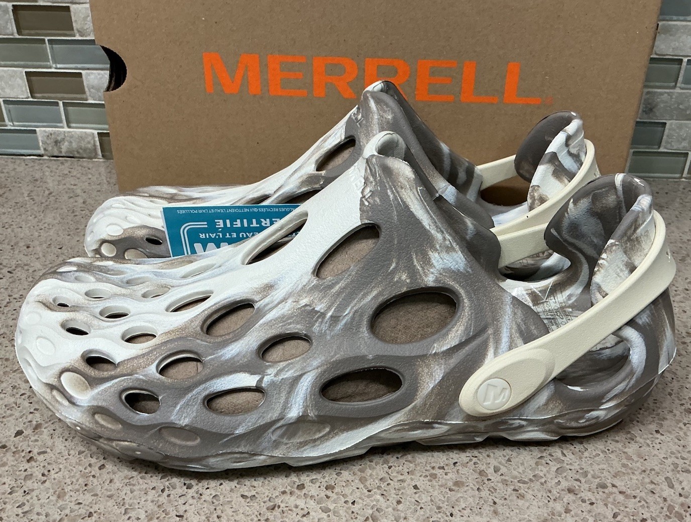 Merrell Hydro Moc Shoes Women’s Size 11 Waterproof Marble Chalk Brown New