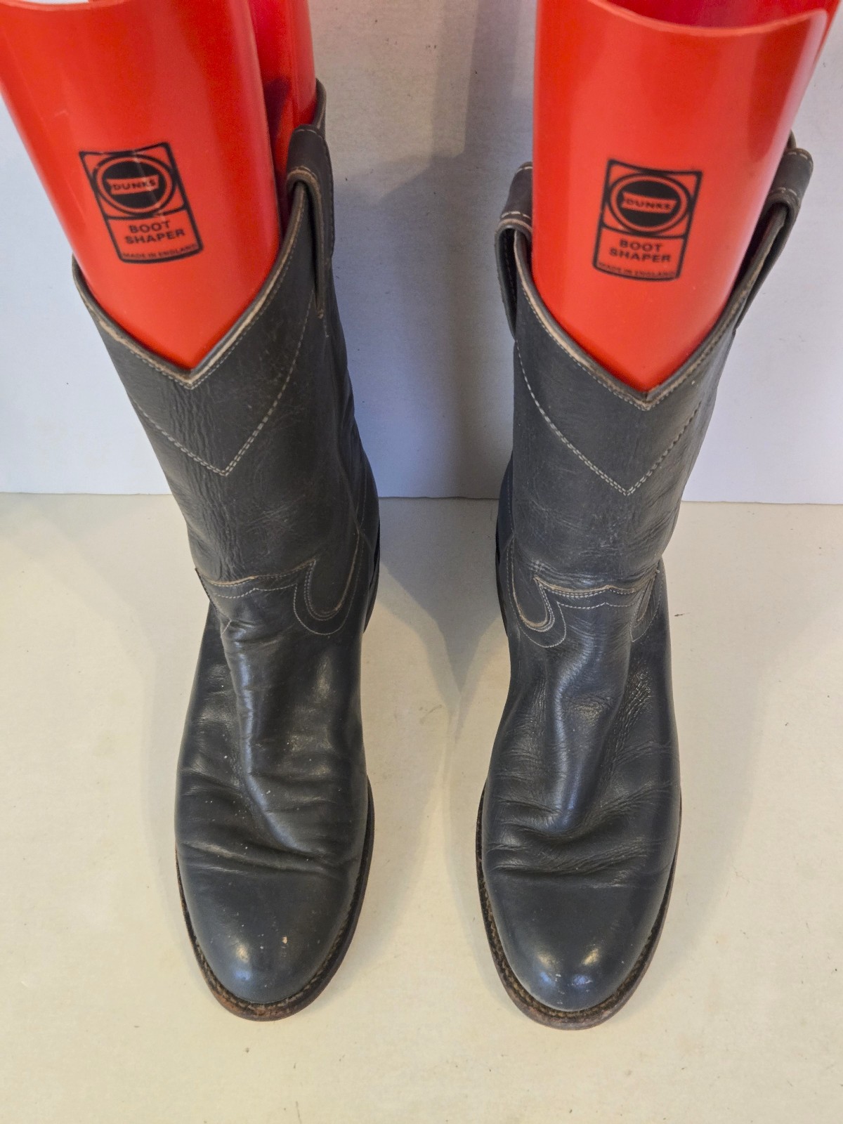 Women’s JUSTIN L3056 USA Gray Western Leather Roper Boots Sz 6 B