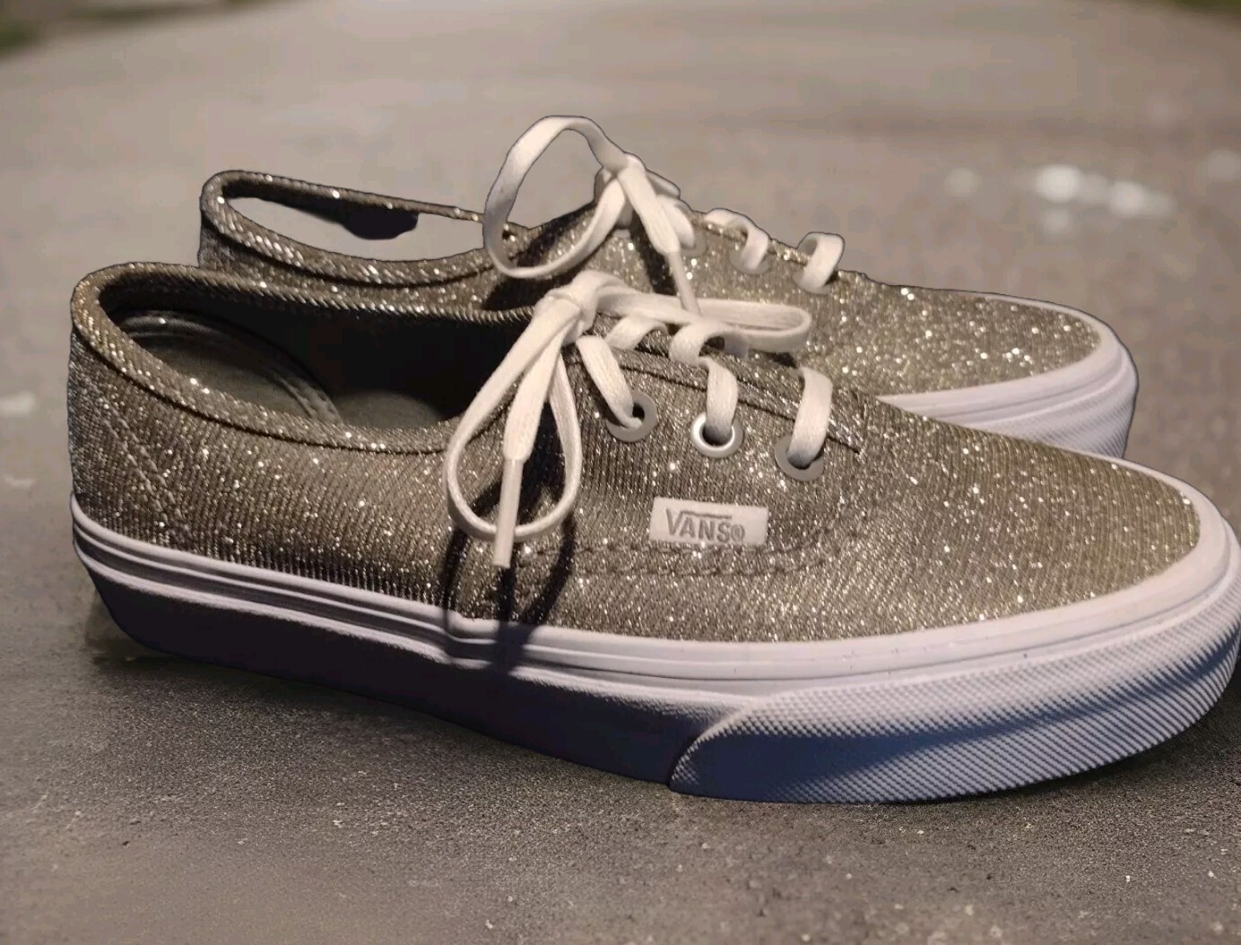 Vans New Gold Silver Glitter Sneakers Women’s Sz 5 Men’s Sz 3.5 Y2k