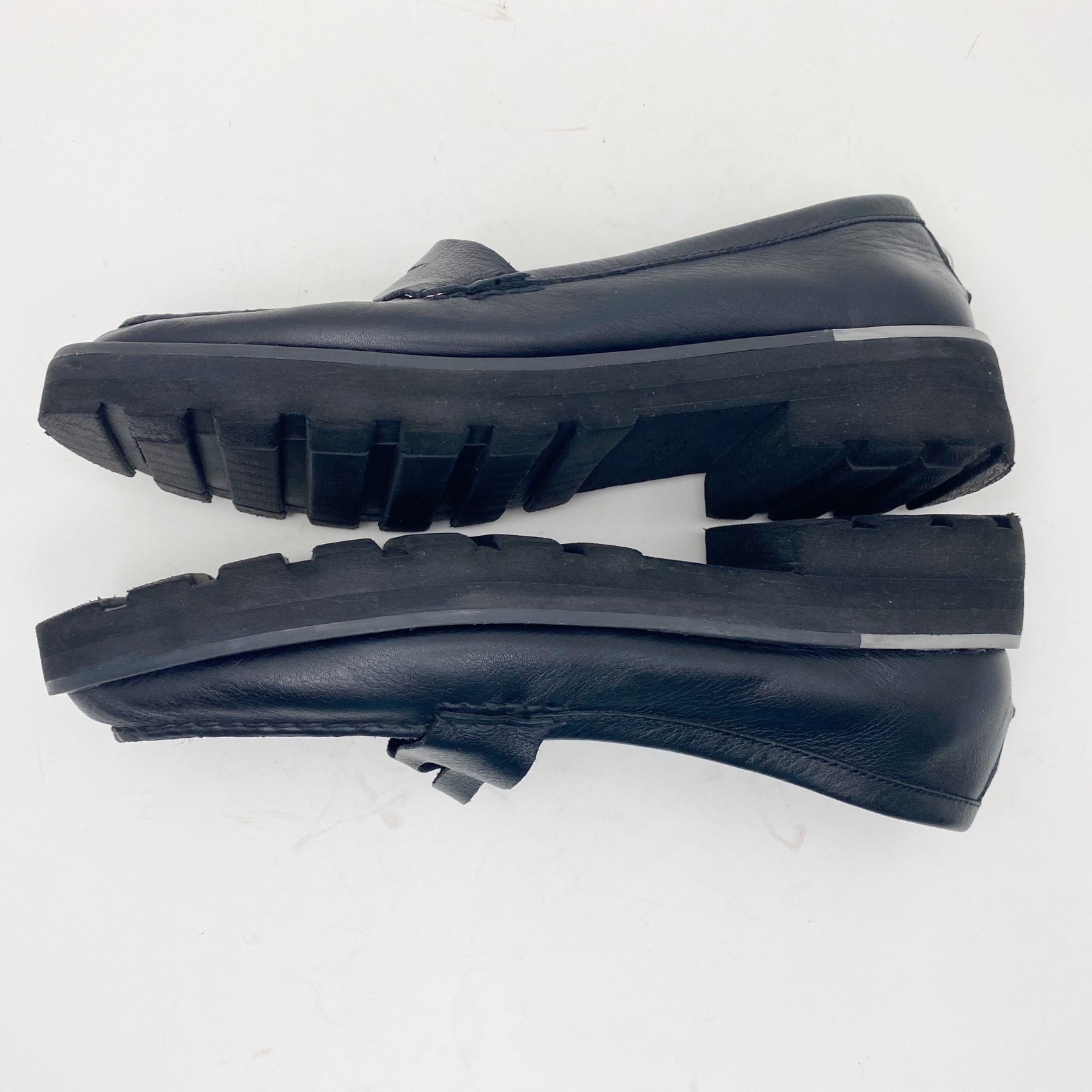 Sperry Black Leather Platform Crepe Sole Penny Loafers Womens 11M Lightweight