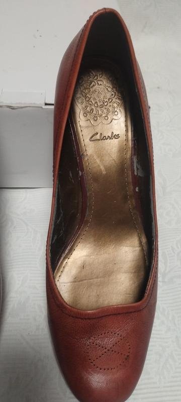 ladies clarks heels brown leather 41.5