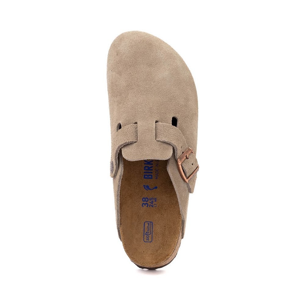 Birkenstock Boston Taupe Classic Suede Soft Footbed Clogs Women’s Shoes