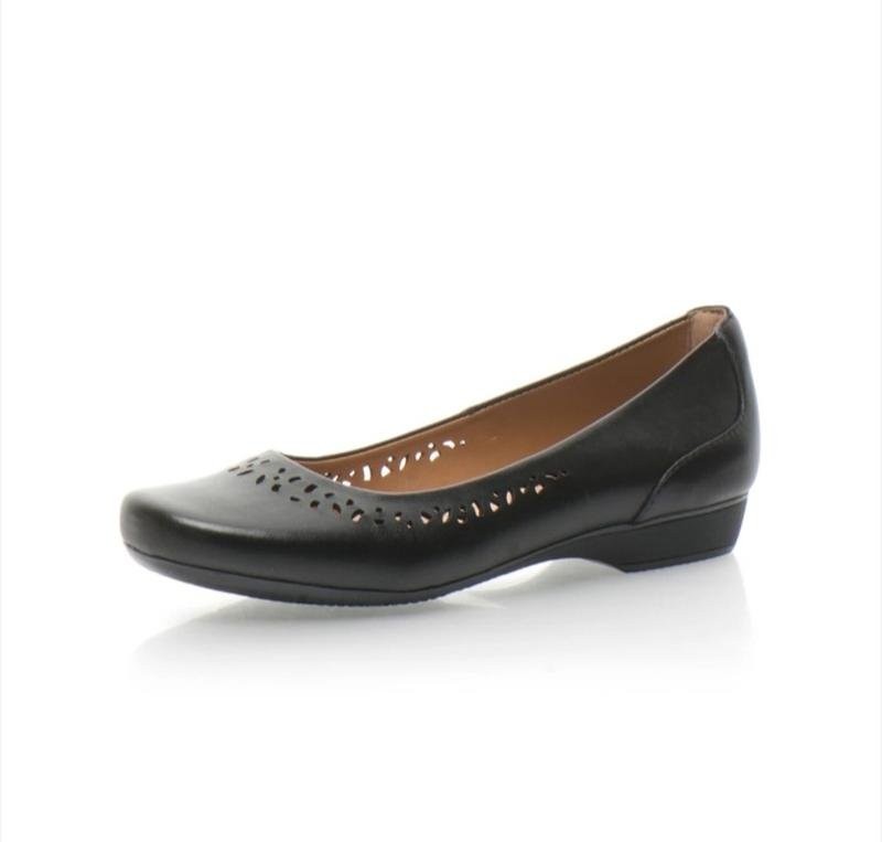 women clarks heels black leather 37 #79WO