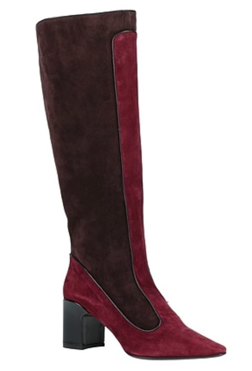 FABRIZIO VITI Vintage Suede Red and Brown Boots sz 38 1/2 (Size 7 1/2 – 8 US)