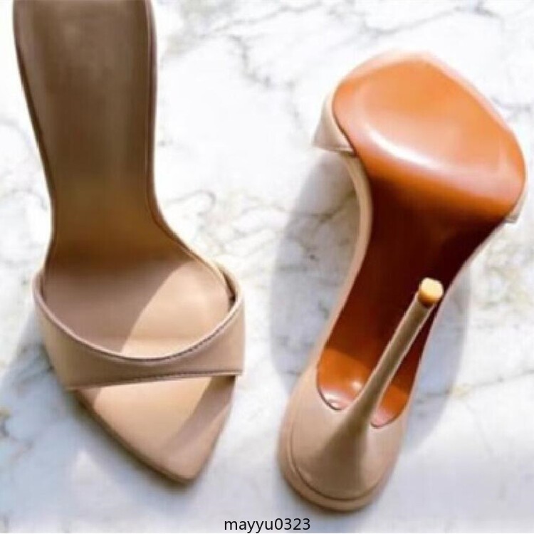 Women’s Super High Heel Stiletto Slipper Dress Pointy Toe Slip On Slides Sandals