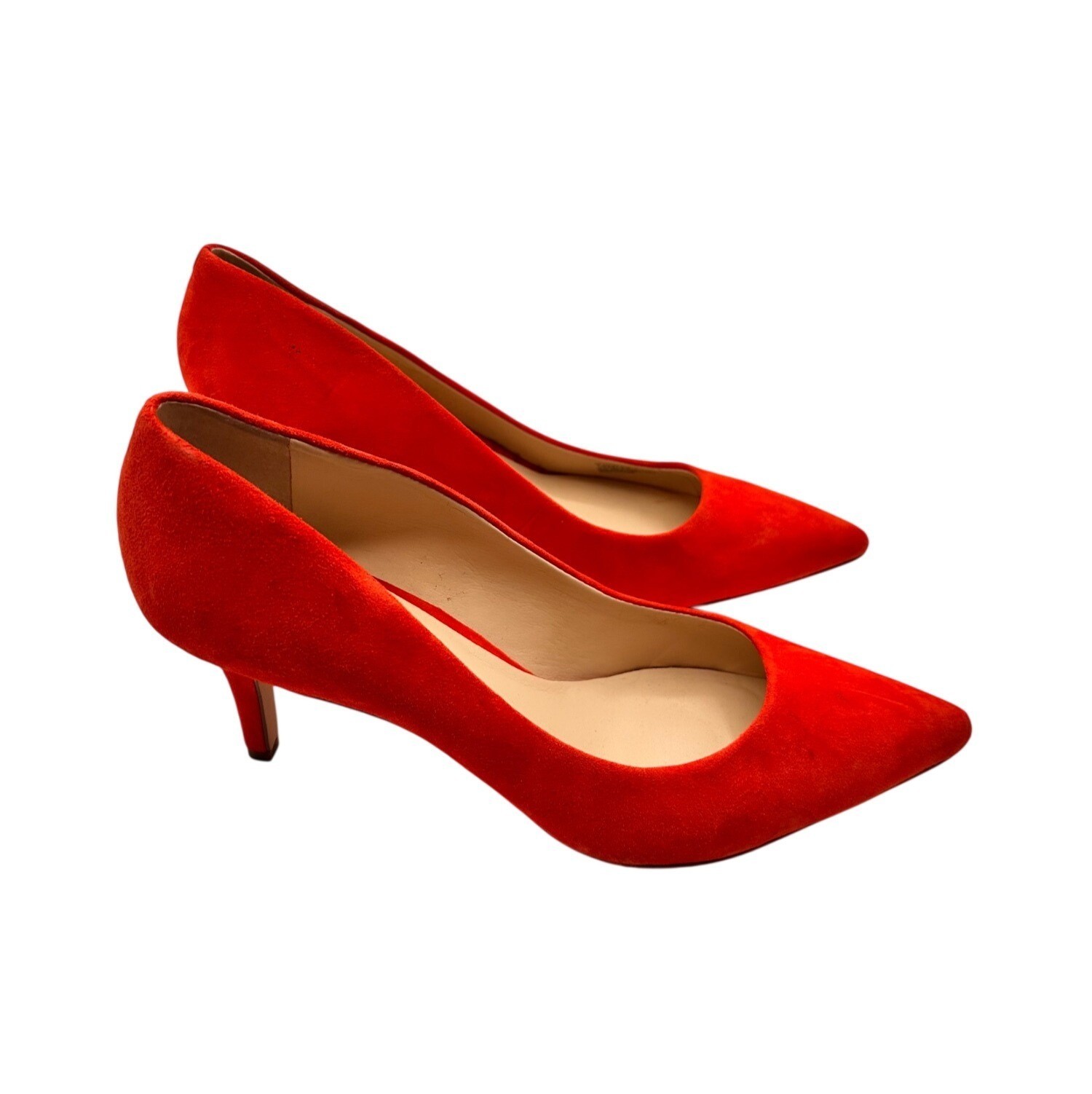 Enzo Angiolini Size 10 Pink Leather Pointed-Toe Heels Elegant Mid-Heel Pumps