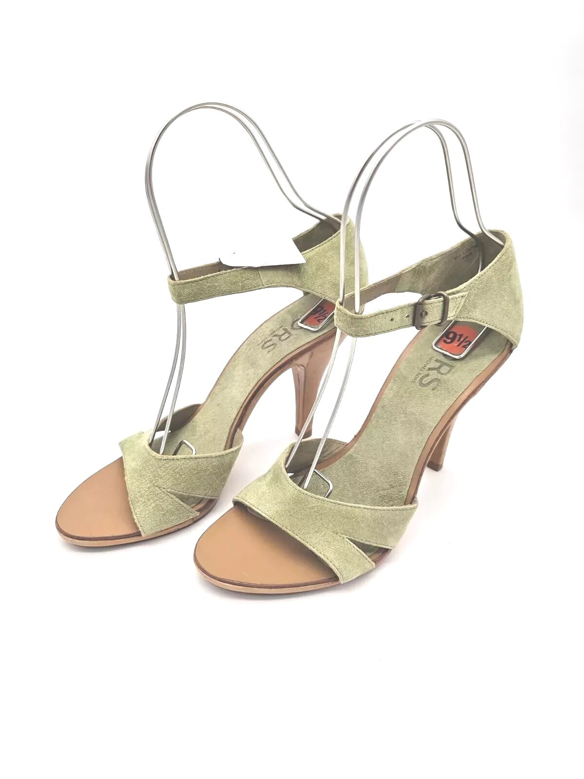 MICHAEL KORS Women’s ALL LEATHER Pear Green Suede Sandal Heels 9.5 Fits 9 NWT 🍐
