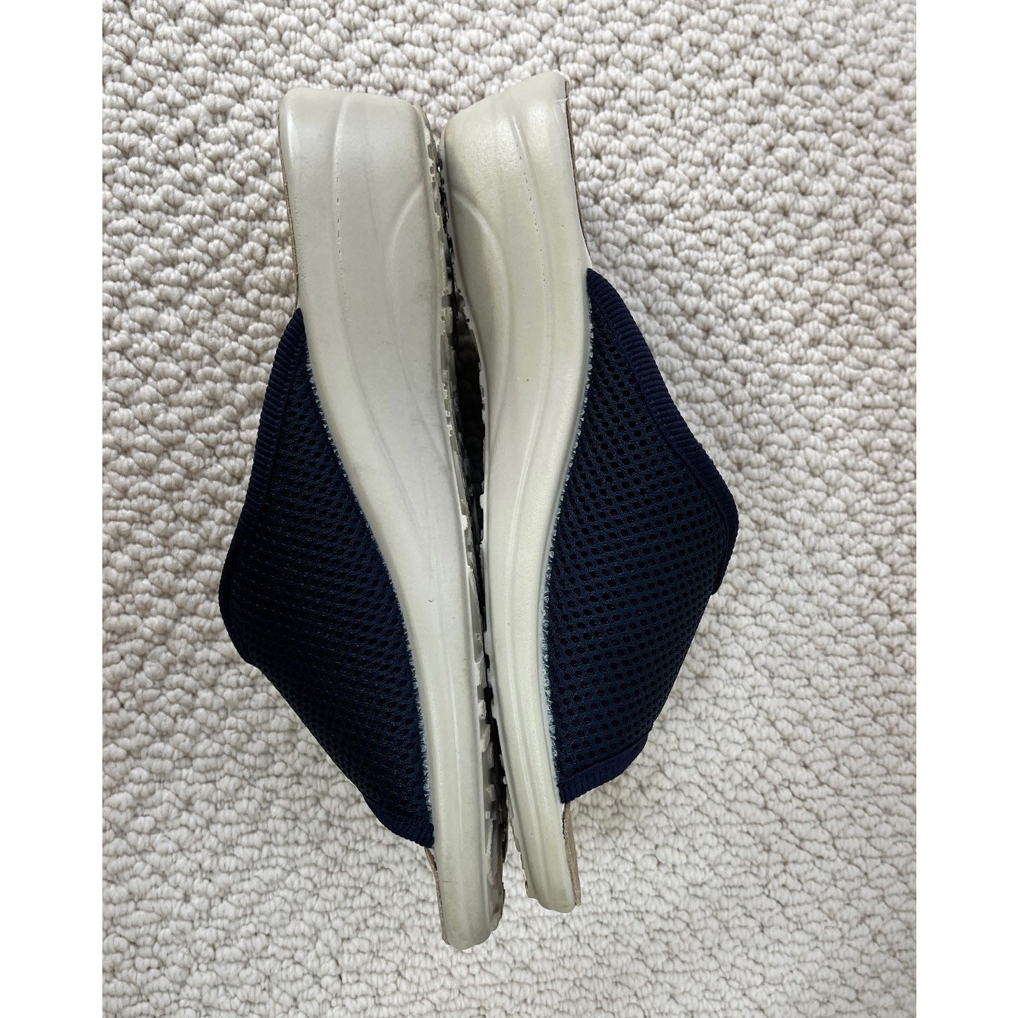 Wedge Comfort Sandal EU 39 US 8 Navy Blue Made in Italy Textile/Leather Fly Flot