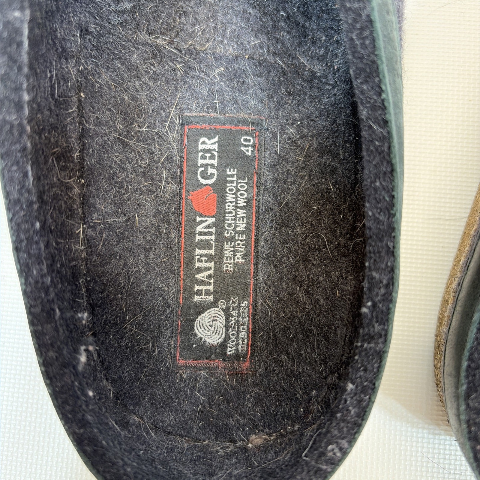 Haflinger Classic Grizzly Slipper Clogs Wool Black Women’s Size 40 US 9